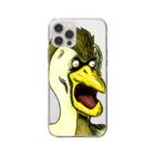 れいしょうのSUZURIのNFT風の鶏 ~Bird Face Is Scary ~ Soft Clear Smartphone Case