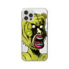 れいしょうのSUZURIのNFT風の虎 ~Tiger Face Is Scary~ Soft Clear Smartphone Case