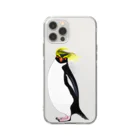 LalaHangeulの　風に吹かれるイワトビペンギンさん(文字無しバージョン Soft Clear Smartphone Case