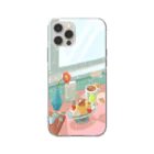 と、ねこ屋のレトロカフェ・プリンアラモード Soft Clear Smartphone Case