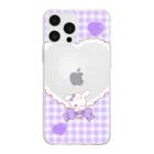 meiの推し活うさぎちゃん紫スマホケース Soft Clear Smartphone Case