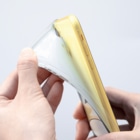 イラスト MONYAAT のねことネズミと例のチーズ Aブラウン Soft Clear Smartphone Case :material