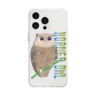 LalaHangeulのHORNED OWL (ミミズク) Soft Clear Smartphone Case
