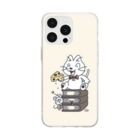 イラスト MONYAAT のねことネズミと例のチーズ A*クリーム Soft Clear Smartphone Case