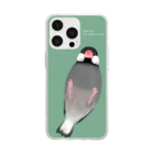 kima-maniのいつも手の中に文鳥を。【桜文鳥ver.】 Soft Clear Smartphone Case