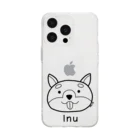 MrKShirtsのInu (犬) 黒デザイン Soft Clear Smartphone Case