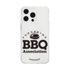 福島バーベキュー協会SHOPの福島BBQ協会Circleロゴ黒文字 Soft Clear Smartphone Case