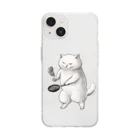 カマノレイコのチャオとパンケーキ・モノクロ Soft Clear Smartphone Case