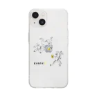 ビールとアート TM-3 Designの名画 × BEER（鳥獣戯画）黒線画02 Soft Clear Smartphone Case