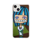 太郎のお店日記のBlue hair girl Soft Clear Smartphone Case