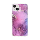 葉月あさこ(風椋)＠癒しの書【公式】のインクアート ワイン系 Soft Clear Smartphone Case