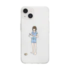 みやたの落ちたカキ食べられないの -blue- Soft Clear Smartphone Case