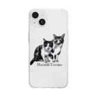 みならい屋の猫&猫（Hachi&Totoro） Soft Clear Smartphone Case