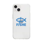 $FISHE Official Goods Storeの$FISHE Print Blue Soft Clear Smartphone Case