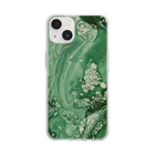 m/artworkのGreen bubble Soft Clear Smartphone Case