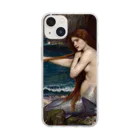 世界の絵画アートグッズのジョン・ウィリアム・ウォーターハウス《人魚》 Soft Clear Smartphone Case