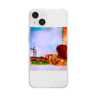 鳥取カランコロンの夕暮れと女の子 Soft Clear Smartphone Case