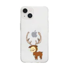roomhactoryの動物を着たどうぶつ　シカさん Soft Clear Smartphone Case