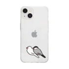 Oshiboriの白文鳥と桜文鳥 Soft Clear Smartphone Case