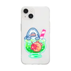 サメとメンダコ[namelessmm2]のしゅわっとメロンソーダ Soft Clear Smartphone Case