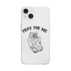 Demon Lord 9 tailsの『Pray for me（黒 ﾜﾝﾎﾟｲﾝﾄ）』 Soft Clear Smartphone Case