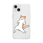 なでしこ@デザインののんびりねこ Soft Clear Smartphone Case