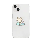 さくらもち市長のSUZURI商店の【ワンポイント】パンツねこ移動中 Soft Clear Smartphone Case