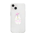 animals museumのしろくまの蓮 Soft Clear Smartphone Case