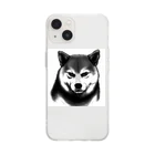 EDEN MICHAELAの悪い顔した柴犬(色選択可能) Soft Clear Smartphone Case