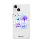 MeTAS＋オフィシャルショップのMeTAS＋（ミタス）ブルーフラワー Soft Clear Smartphone Case