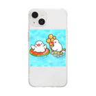 Lily bird（リリーバード）のぷかぷか水遊び文鳥ず Soft Clear Smartphone Case