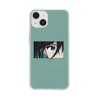 19cro_の黒髪インナーカラーの女の子 Soft Clear Smartphone Case