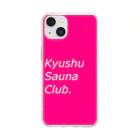 九州サウナ倶楽部のKyushu Sauna Club   PINK ソフトクリアスマホケース