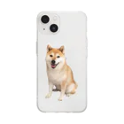 azu azureの柴犬チビちゃん Soft Clear Smartphone Case
