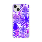 MiYoKa-BISHのPurple Zebra by MiYoKa-BISH Soft Clear Smartphone Case