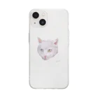 bebeluluのオッドアイ・キャット Soft Clear Smartphone Case