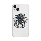 118designのロボット Soft Clear Smartphone Case