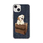 犬グッズの店しえるぶるーの箱入り犬　ラブラドルレトリバー　デニム Soft Clear Smartphone Case