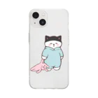 ふわにゃんshopのおねむ　スマホケース Soft Clear Smartphone Case