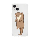 綾錦工房 りこりすのほされカワウソ Soft Clear Smartphone Case