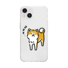 おもかわ〜おもしろい・かわいい専門店〜の立ち寝秋田犬 Soft Clear Smartphone Case