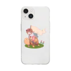 カメまる子🐢のギリ太×カメまる子 Soft Clear Smartphone Case