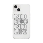 AliviostaのNo Beer No Life ノービアーノーライフ ビールロゴ B Soft Clear Smartphone Case