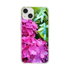 LalaHangeulの紫陽花～수국～#ハングル Soft Clear Smartphone Case