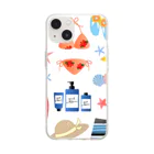 orange_honeyの海水浴1 Soft Clear Smartphone Case