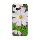 LalaHangeulの秋桜　縁取り Soft Clear Smartphone Case