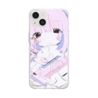 ゆーきんの絵ぐっずの朦朧（桃） Soft Clear Smartphone Case