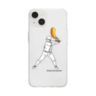 new16creative の野球×エビフライ Soft Clear Smartphone Case