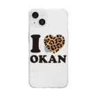 キッズモード某のI love okanヒョウ柄 Soft Clear Smartphone Case