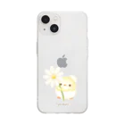 ぴよりびより🐣🧡ひよこのお店屋さんの【ぴよりびより】お花とぴよりB Soft Clear Smartphone Case